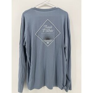 Travis Mathew Men's Long Sleeve T Shirt Pima Cotton Size Large Light Blue